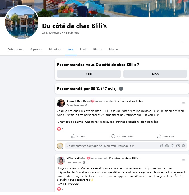 SEJOURS TUNISIE DU COTE DE CHEZ BLILIS AVIS FB
